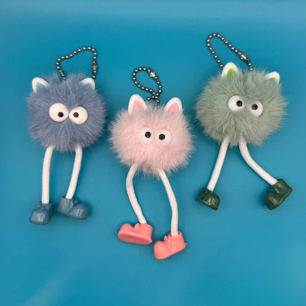 Cat Ear Furry Pom Pom Bag Charms