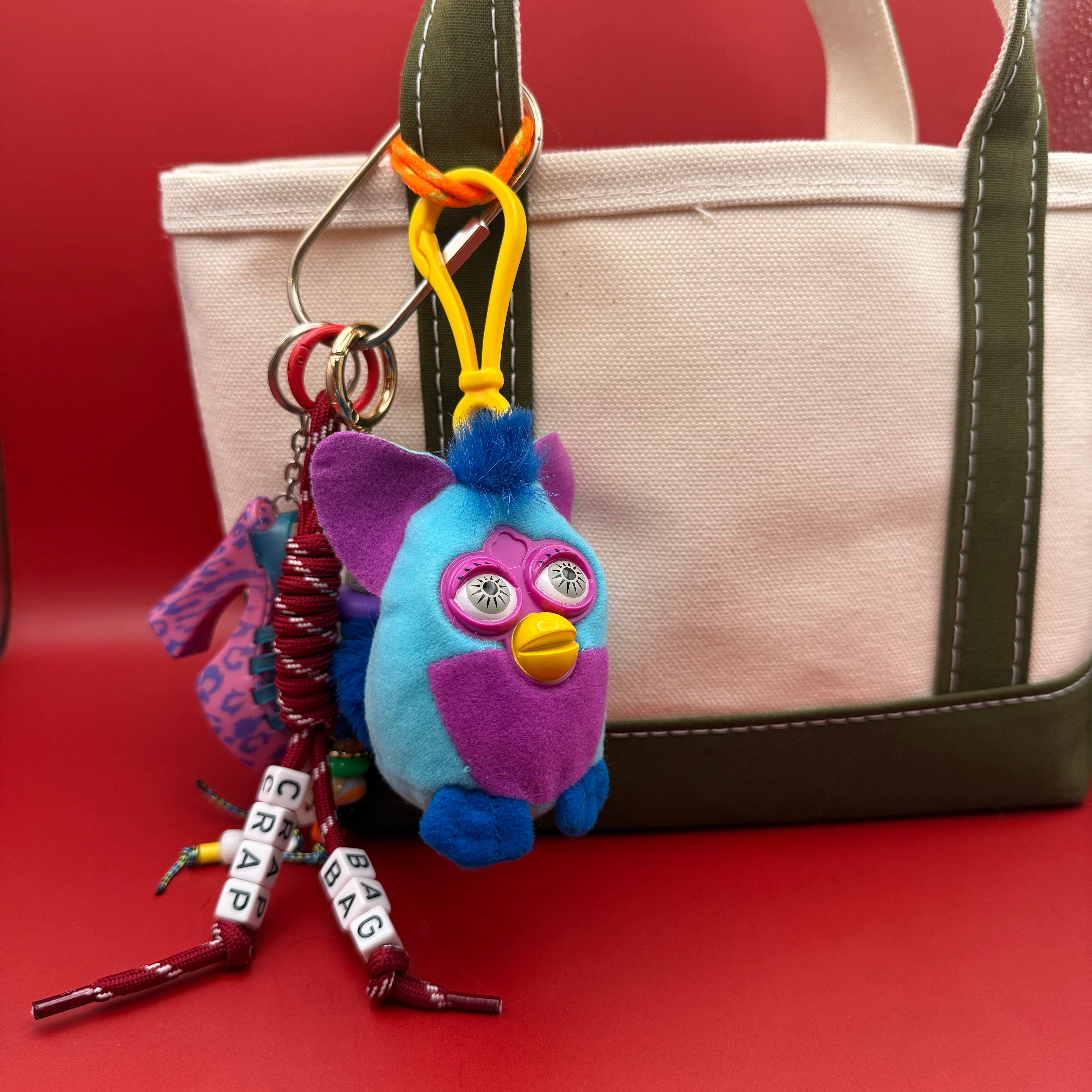 Blue and Purple Furby -  vintage keychain vintage charms for bag nostalgia vintage keychains y2k collectible - Bag Crap