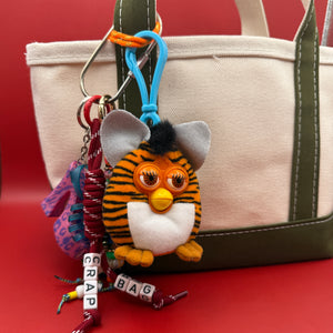 Tiger Print Furby -  vintage keychain vintage charms for bag nostalgia vintage keychains y2k collectible - Bag Crap