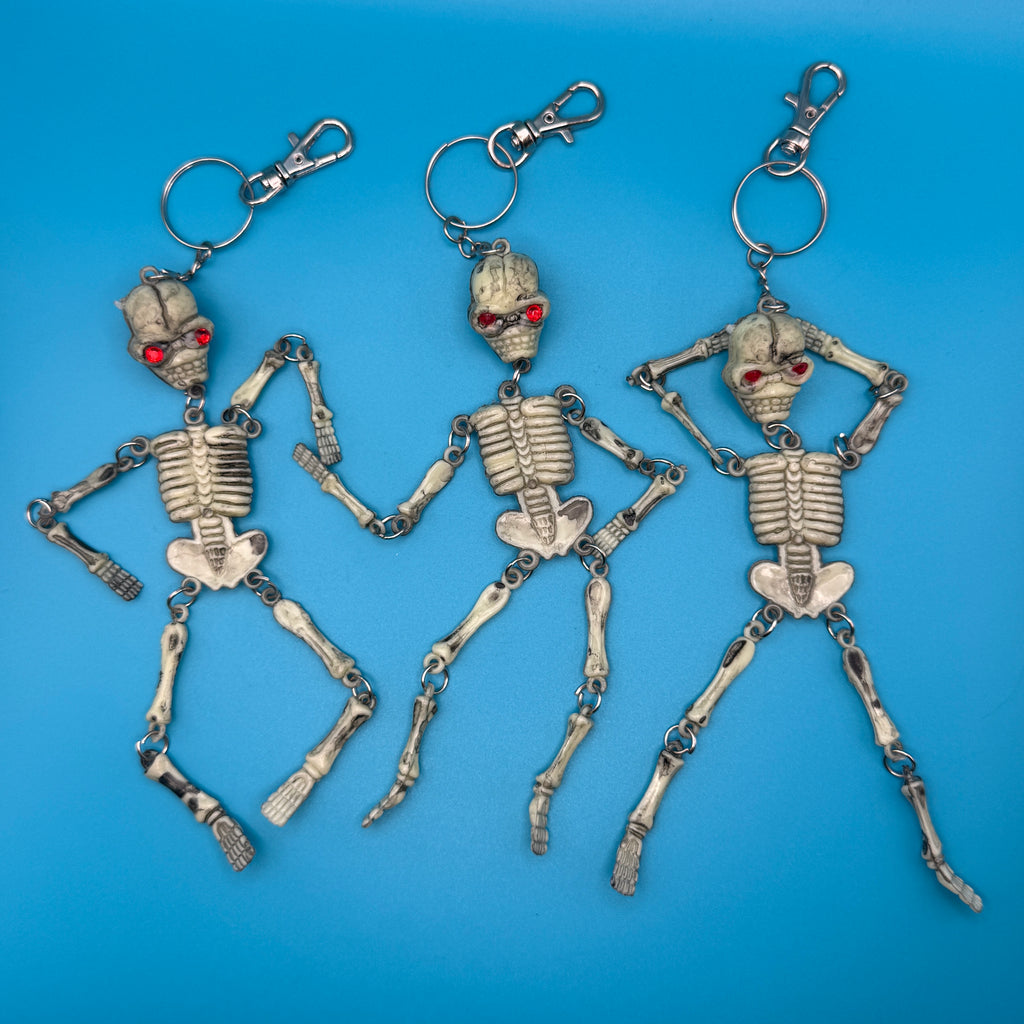 Retro Skeleton Spooky Keychain Bag Charm