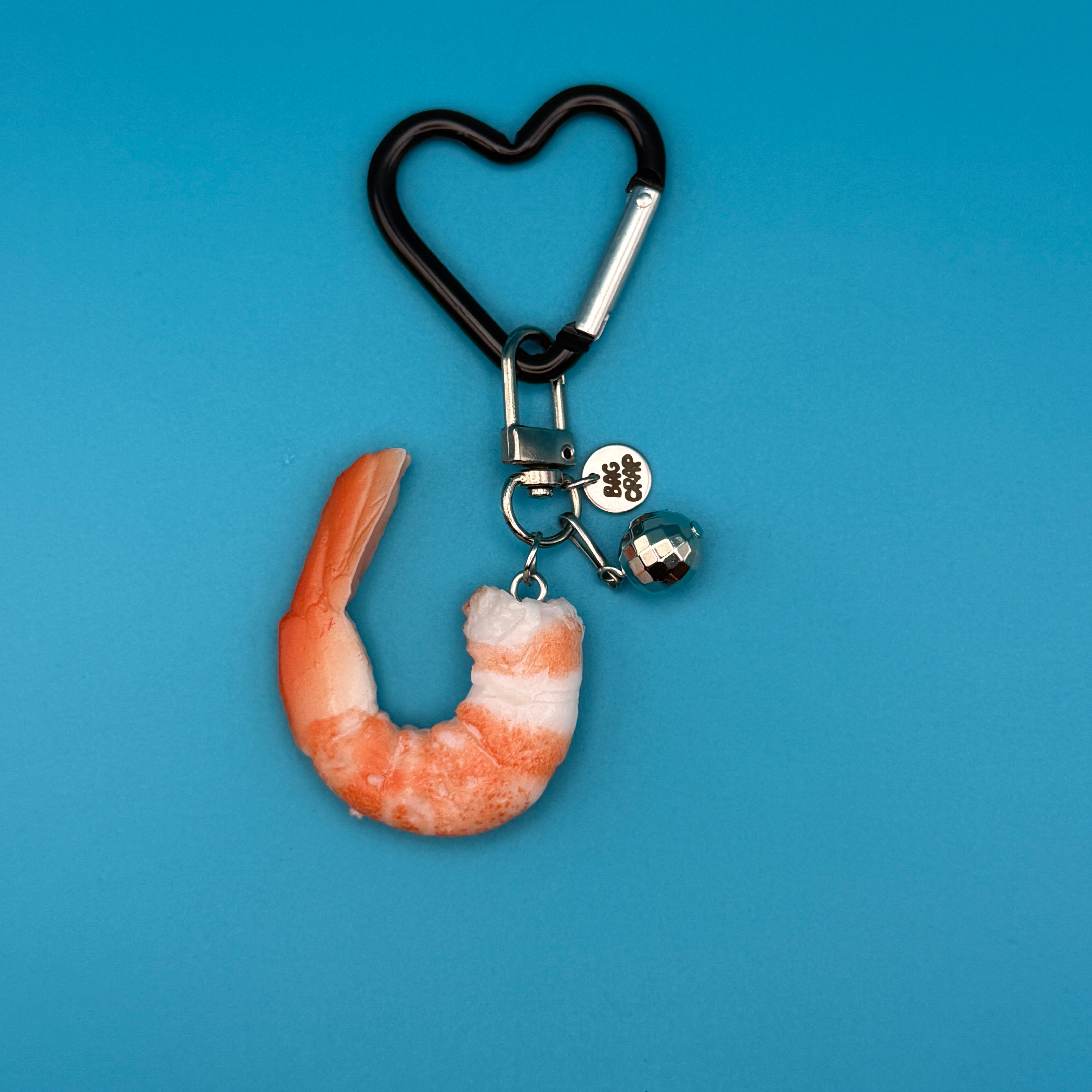 DISCO SHRIMP BAG CHARM: 100% DONATED TO NORTH TEXAS FOOD BANK CHARITY -  vintage keychain vintage charms for bag nostalgia vintage keychains y2k collectible - Bag Crap