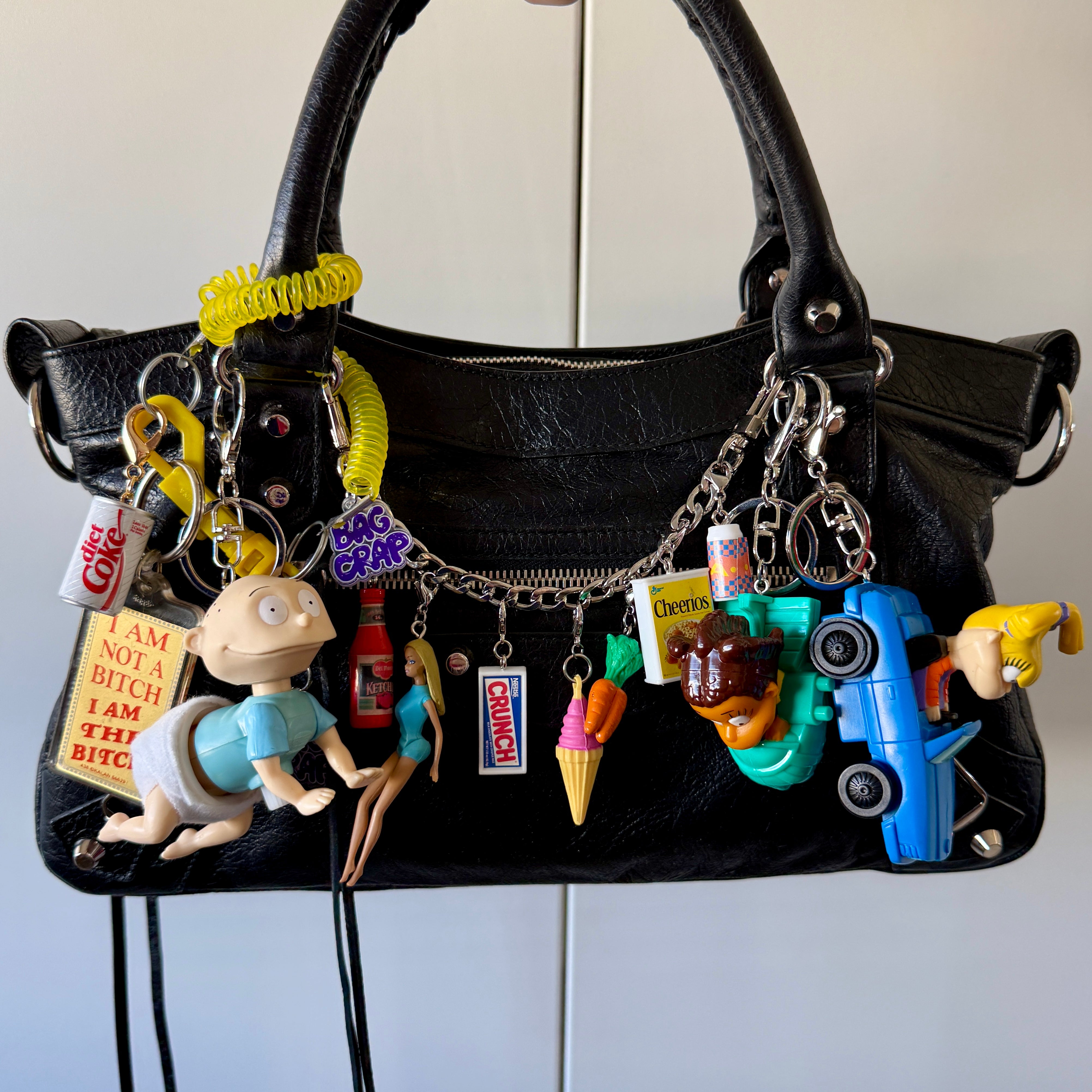 Colorful Plastic Lobster Clip & Rubber Coil : You Pick - clips carabiners charms keychains bag designer vintage keychain vintage charms for bag nostalgia vintage keychains y2k collectible - Bag Crap