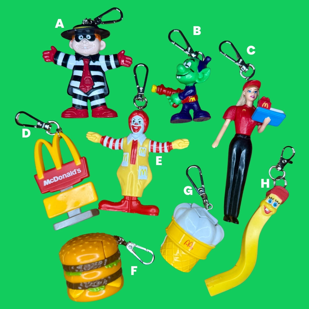 Vintage 1980s-1990s McDonald's Happy Meal Toy Bag Charms