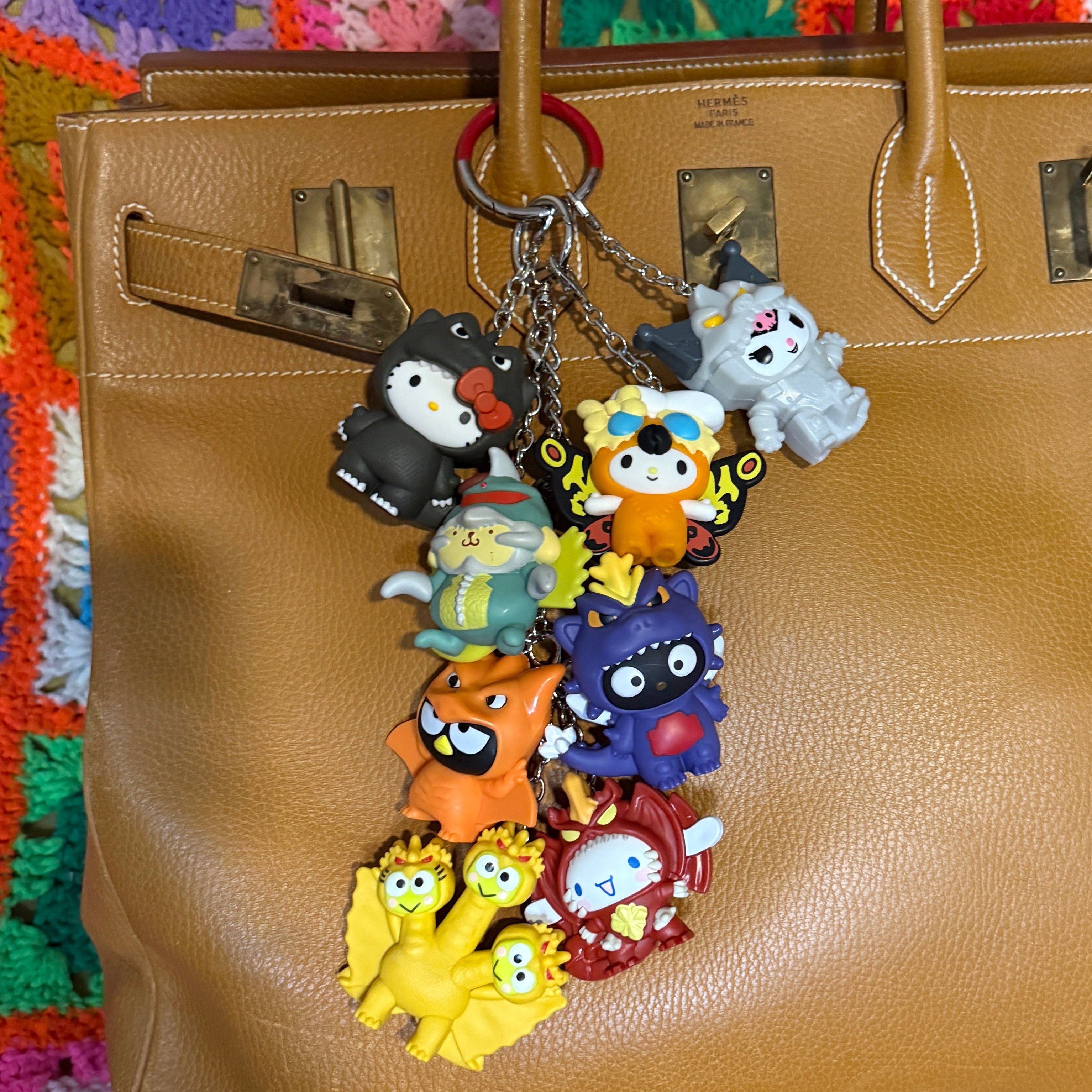 Full Character Set: 8 Hello Kitty x Godzilla Happy Meal  s - hello kitty sanrio japan kawaii rare vintage keychain vintage charms for bag nostalgia vintage keychains y2k collectible - Bag Crap
