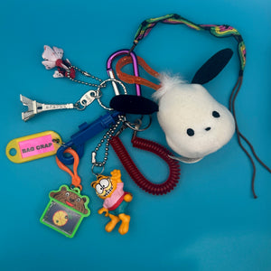 Y2k Pochacoo  Garfield   &  Pack -  vintage keychain vintage charms for bag nostalgia vintage keychains y2k collectible - Bag Crap