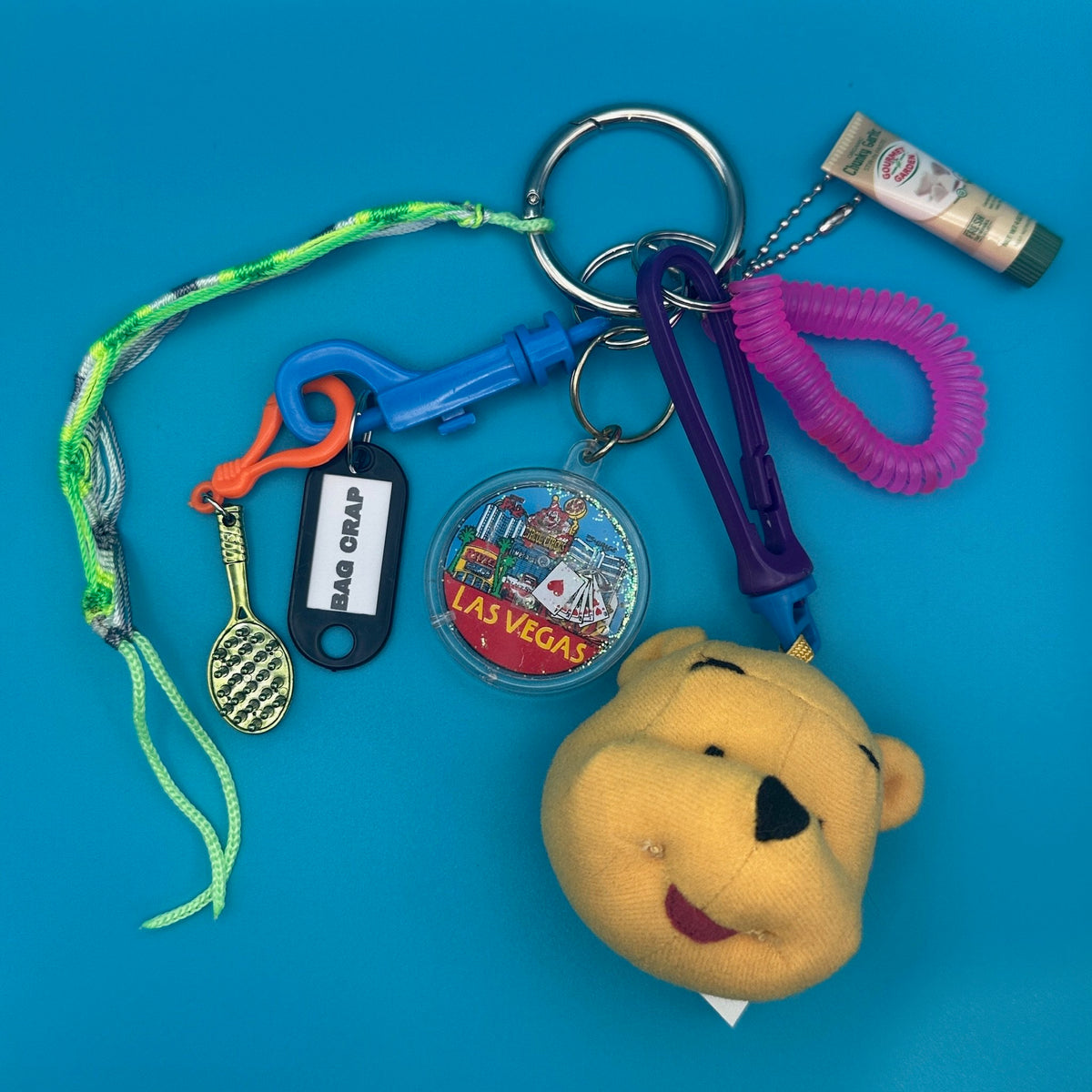 Winnie The Pooh Las Vegas Garlic    &  Pack -  vintage keychain vintage charms for bag nostalgia vintage keychains y2k collectible - Bag Crap