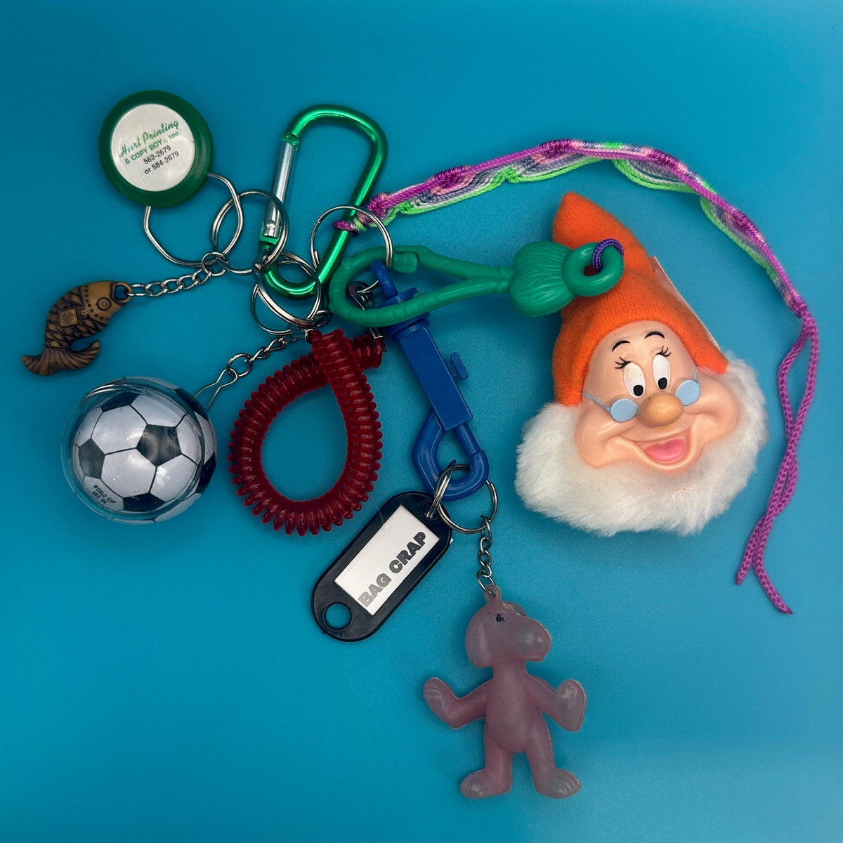 Doc Dwarf 94' World Cup Soccer Fish    &  Pack -  vintage keychain vintage charms for bag nostalgia vintage keychains y2k collectible - Bag Crap
