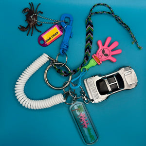 Bag Crap - Silver Car Florida Crab Vintage Bag Charm & Keychain Pack