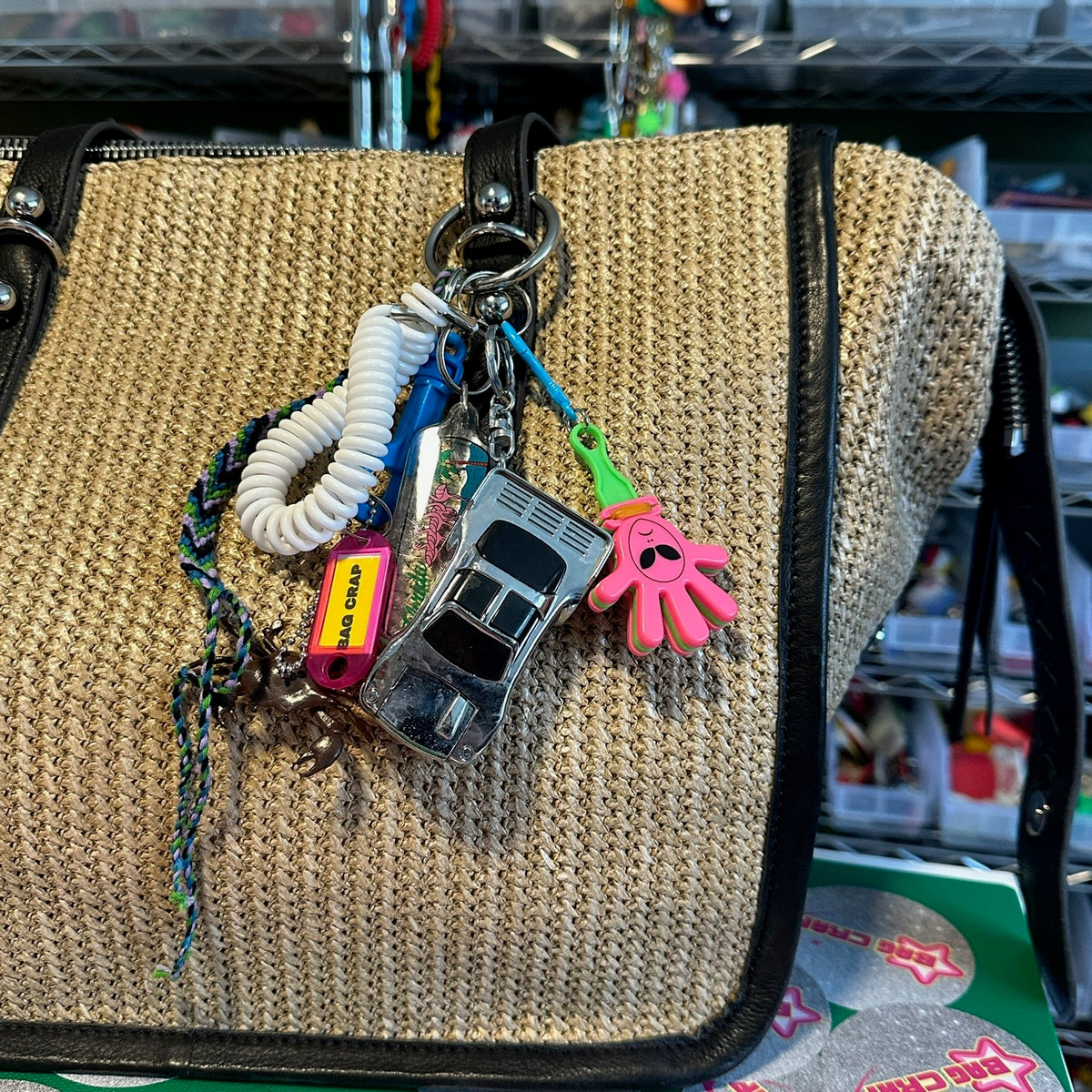Silver Car Florida Crab    &  Pack -  vintage keychain vintage charms for bag nostalgia vintage keychains y2k collectible - Bag Crap