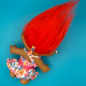 4'  Troll Doll  : Floral Troll with Red Hair - troll charms troll keychains vintage keychain vintage charms for bag nostalgia vintage keychains y2k collectible - Bag Crap