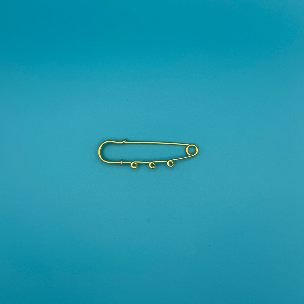 Gold Metal Multi-Loop Safety Pin Charm