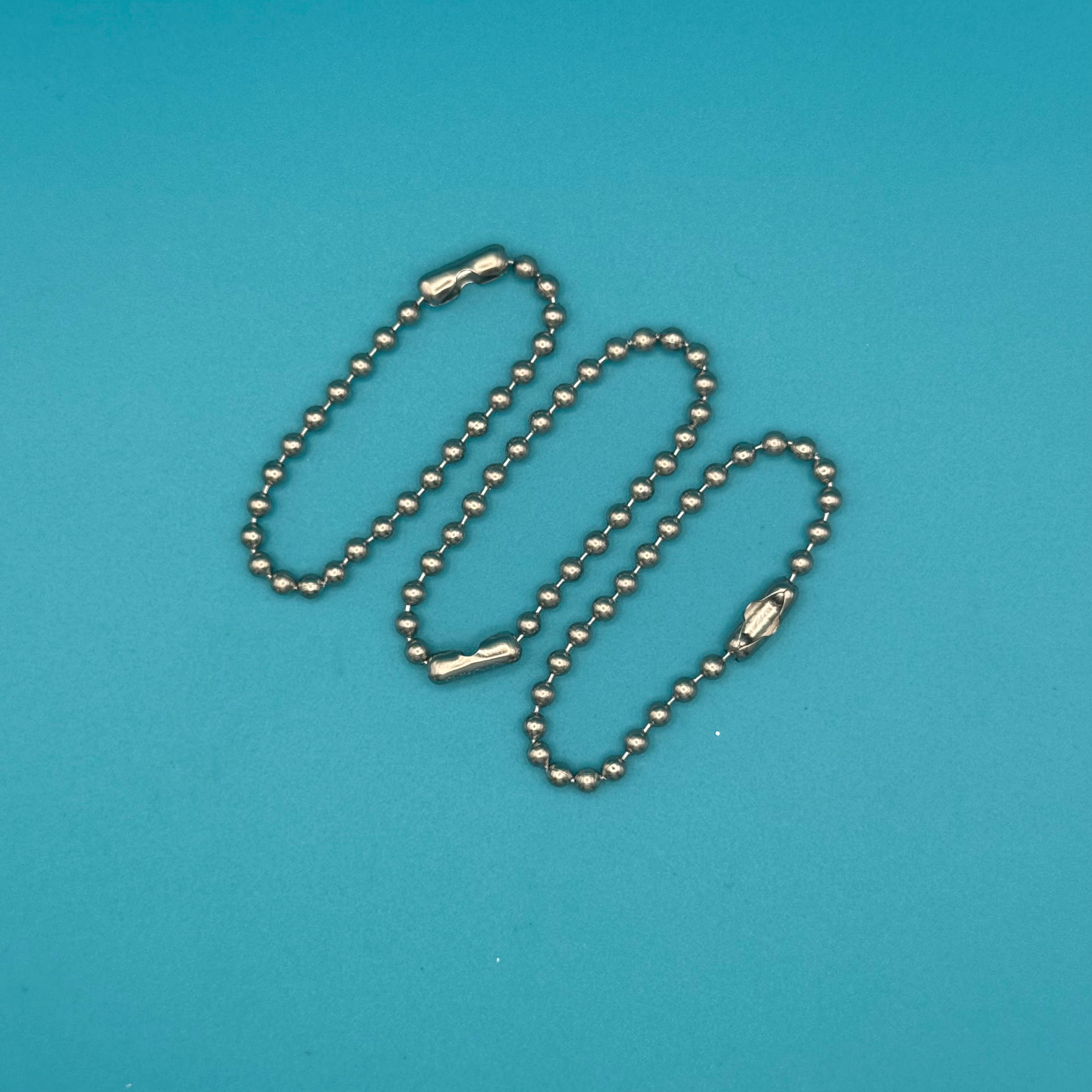 Stainless Steel Metal Beaded Ball Chains- 3 Pack - clips carabiners charms keychains bag designer vintage keychain vintage charms for bag nostalgia vintage keychains y2k collectible - Bag Crap