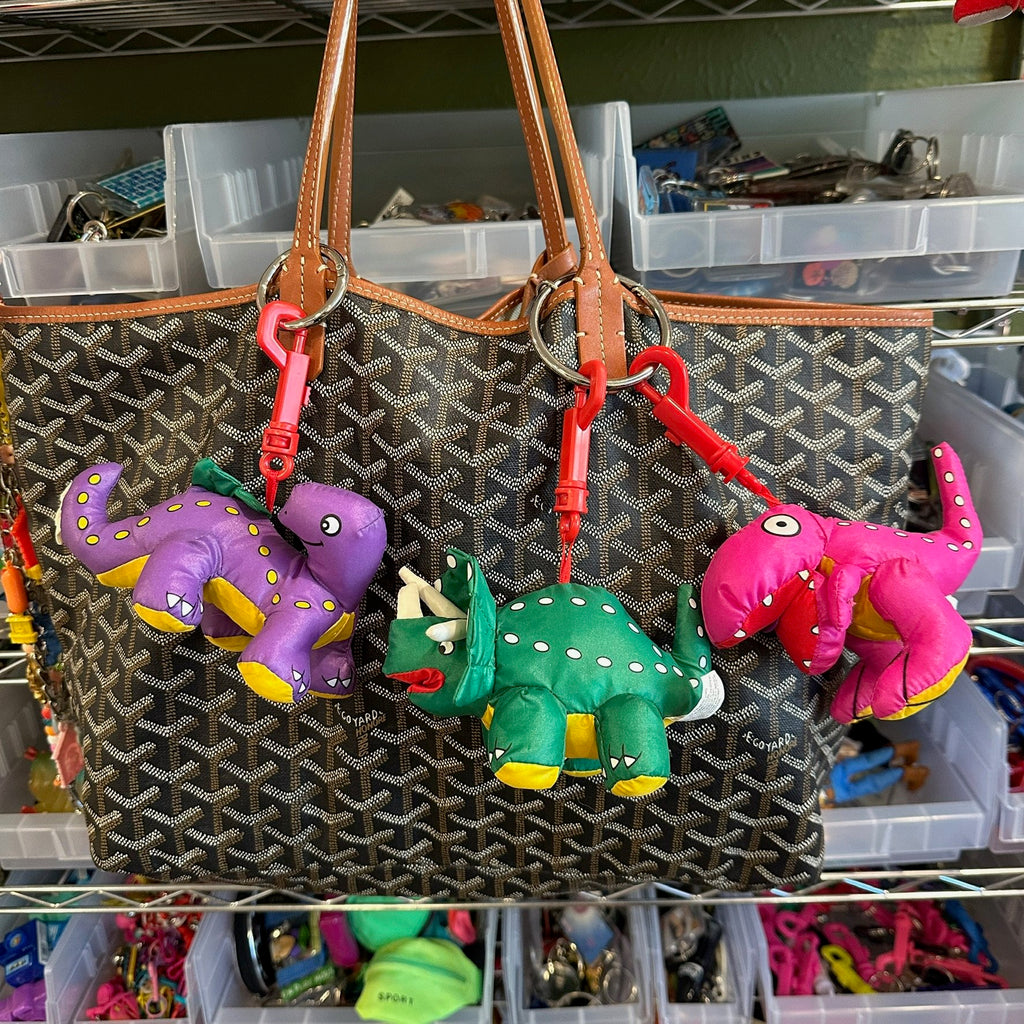 Vintage 90s Nylon Dinosaur Plush Bag Charms