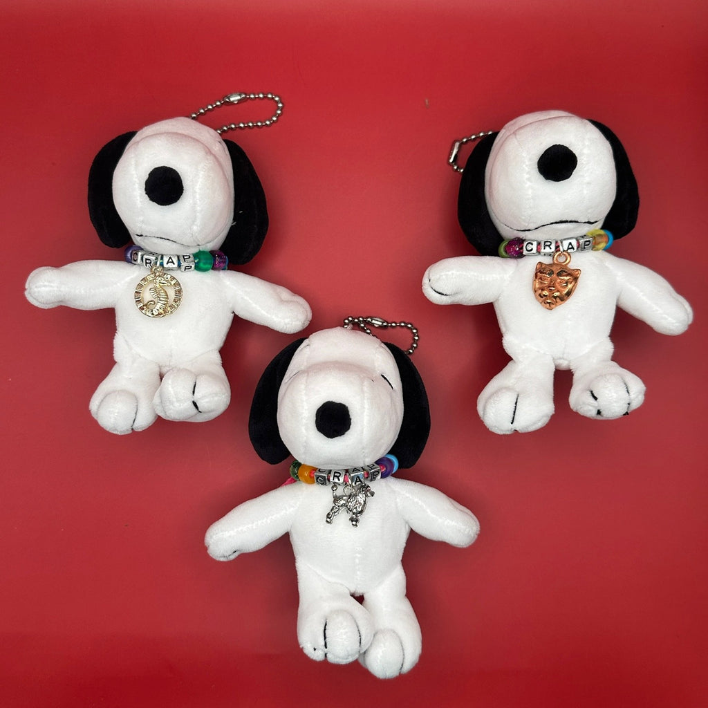 Vintage Beaded Snoopy Plush Bag Charm