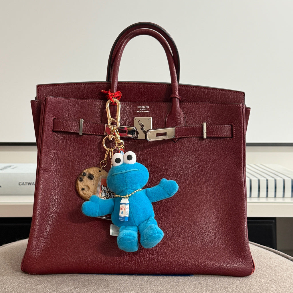 Vintage Cookie Monster Plush Gold Bag Charm Pack