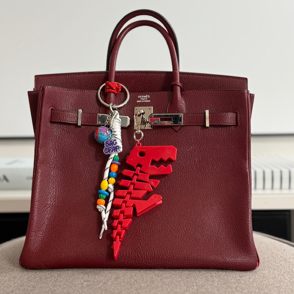 Red Dinosaur Silver Bag Charm Pack