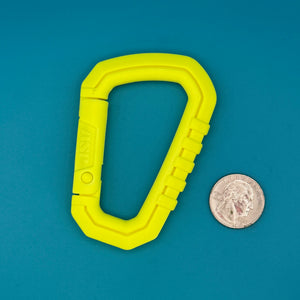 Neon Yellow Thick Plastic Carabiner Clip - clips carabiners charms keychains bag designer vintage keychain vintage charms for bag nostalgia vintage keychains y2k collectible - Bag Crap