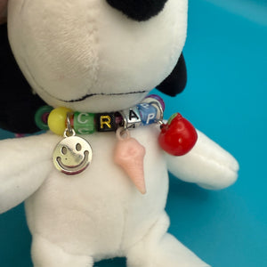 6' Snoopy Plush   with  Trinket Necklace - snoopy rar peanuts vintage keychain vintage charms for bag nostalgia vintage keychains y2k collectible - Bag Crap