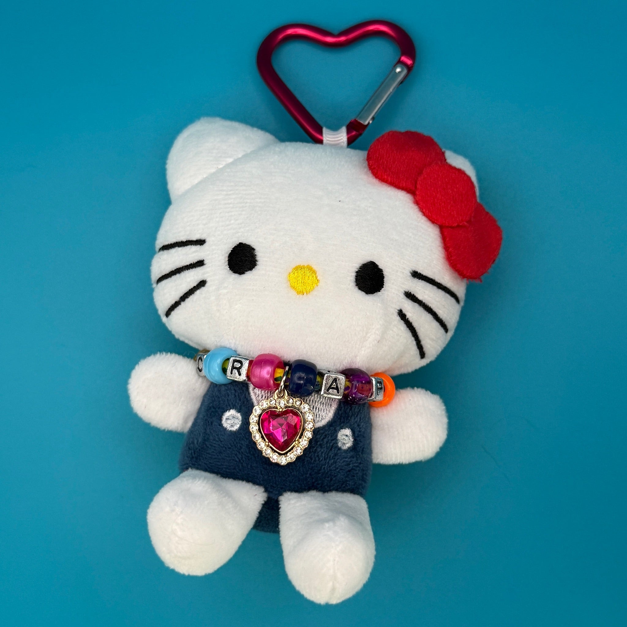 5' Hello Kitty Plush   with Crystal Heart Necklace - hello kitty sanrio japan kawaii rare vintage keychain vintage charms for bag nostalgia vintage keychains y2k collectible - Bag Crap