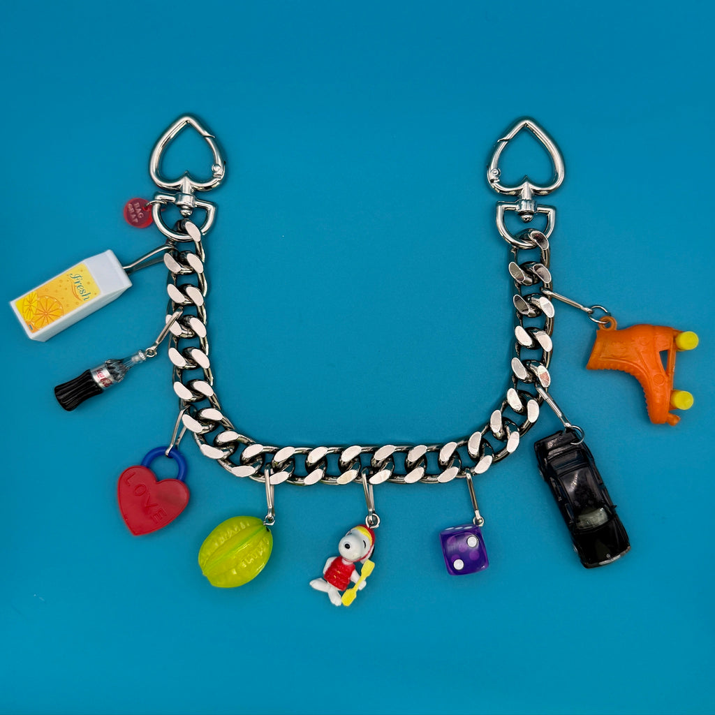 Vintage Diet Coke & Snoopy XL Silver Bag Charm Chain