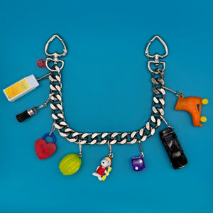 Diet Coke & Snoopy XL Silver   Chain - snoopy rar peanuts vintage keychain vintage charms for bag nostalgia vintage keychains y2k collectible - Bag Crap