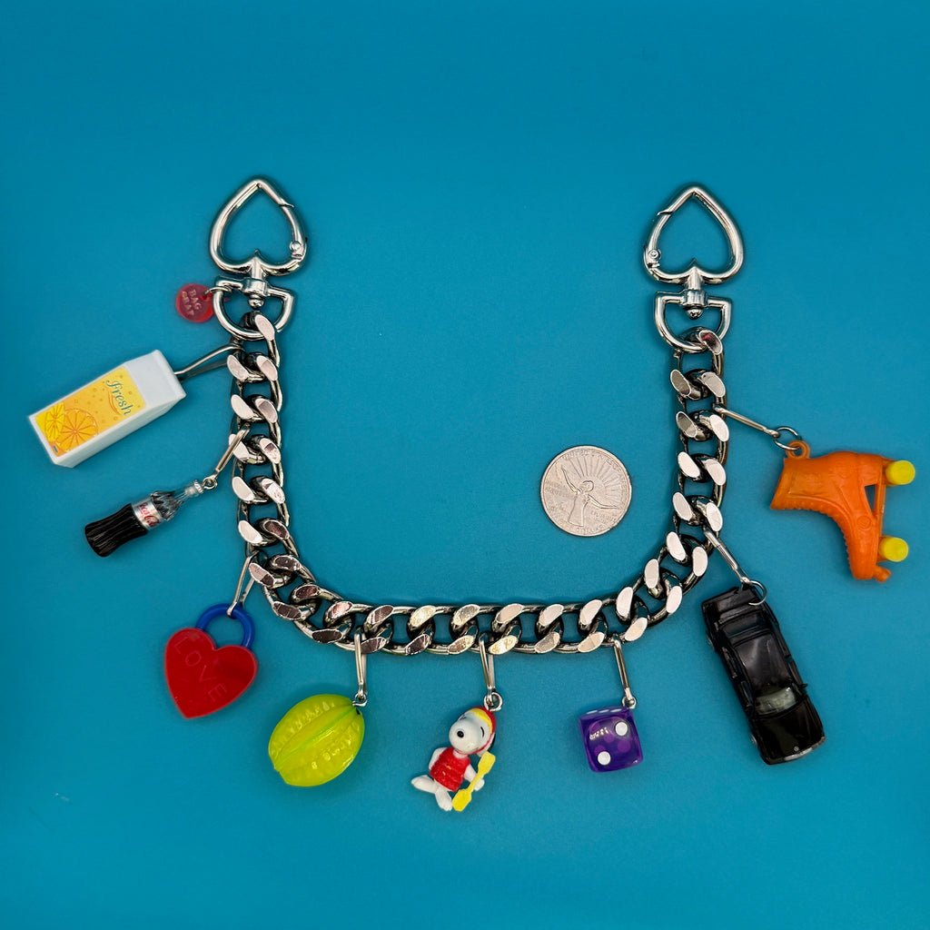 Vintage Diet Coke & Snoopy XL Silver Bag Charm Chain