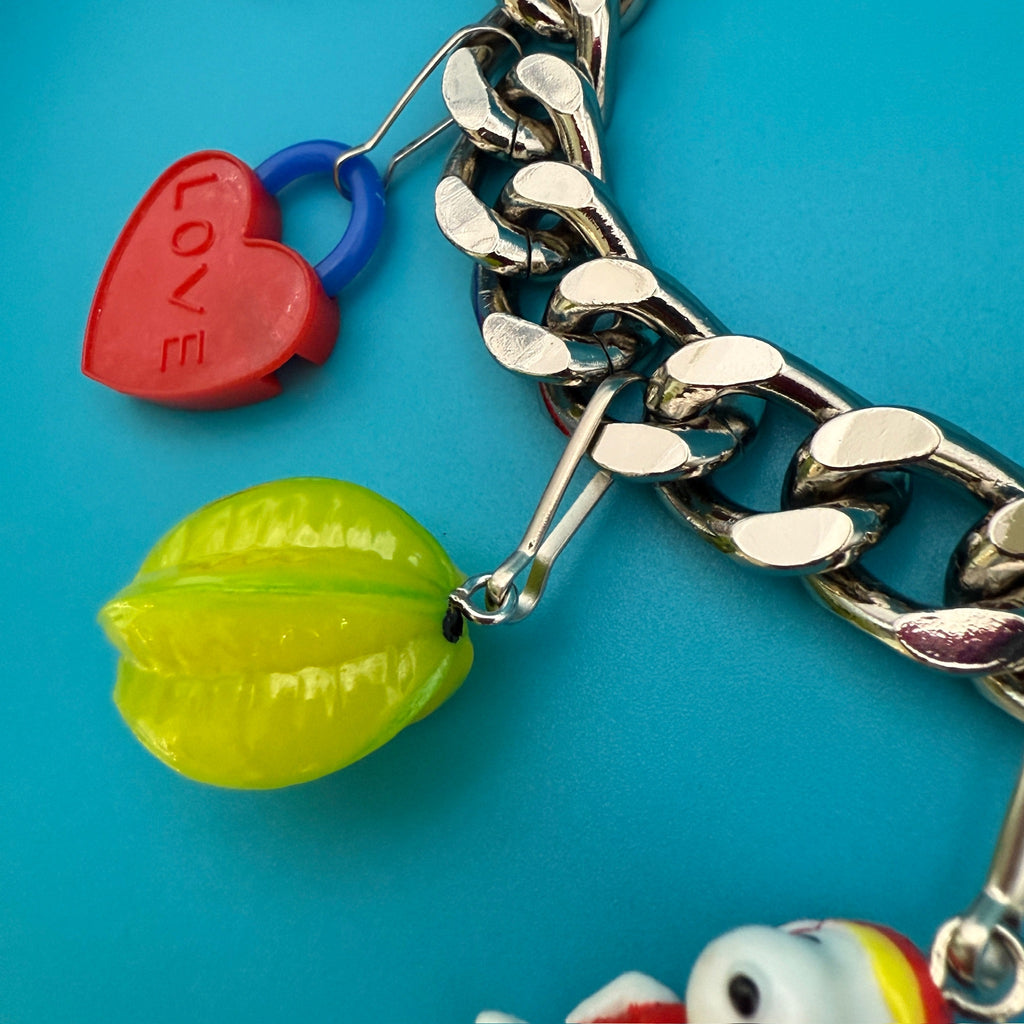 Vintage Diet Coke & Snoopy XL Silver Bag Charm Chain