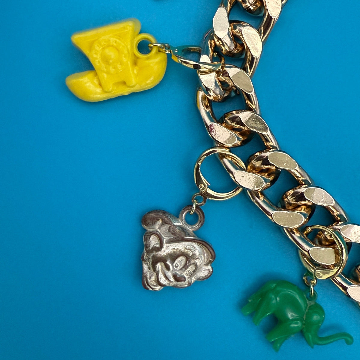 Lucky Clover 18k Gold   Chain - vintage bag charm chains silver nostalgia vintage y2k vintage keychain vintage charms for bag nostalgia vintage keychains y2k collectible - Bag Crap