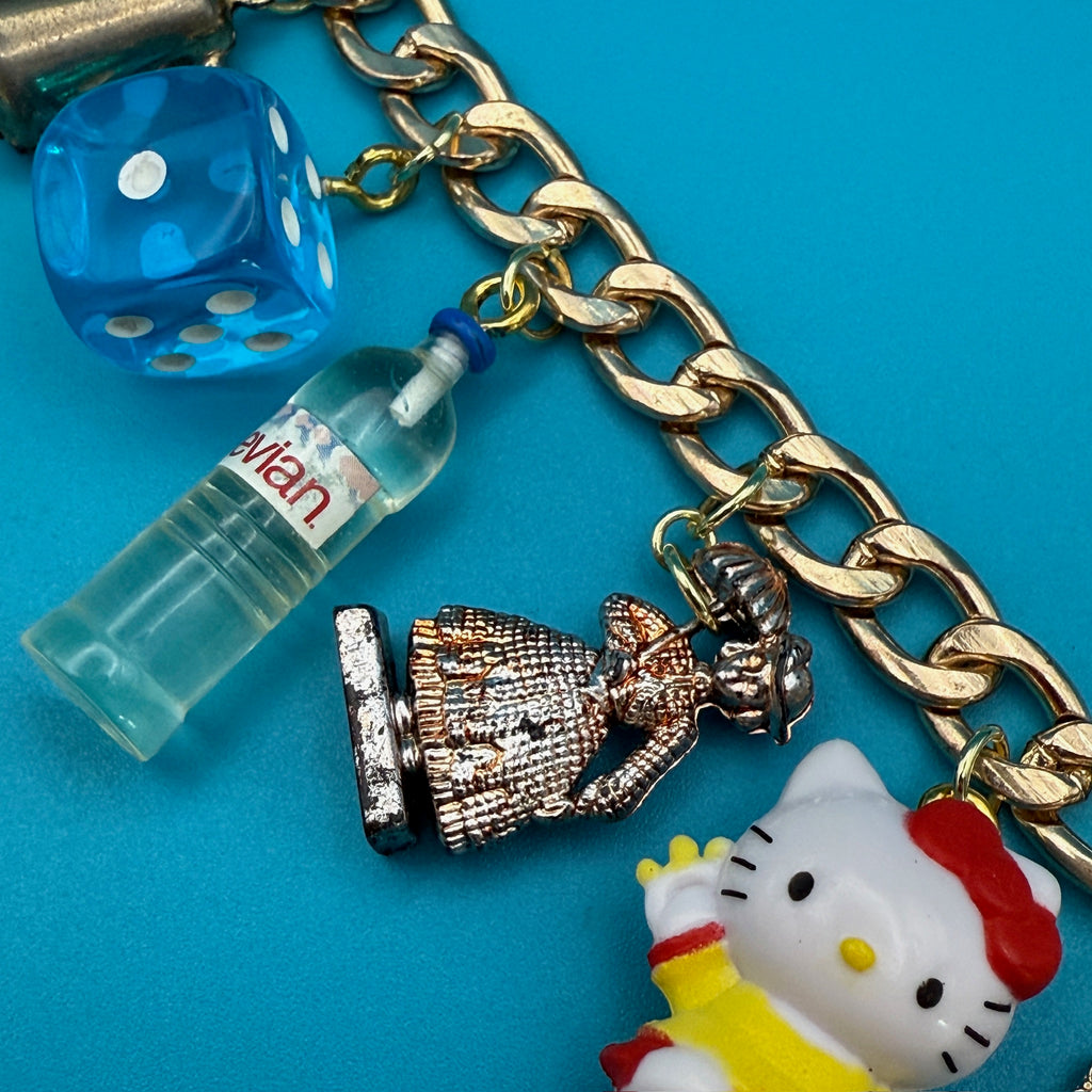 Vintage Hello Kitty & Pie Gold Charm Chain