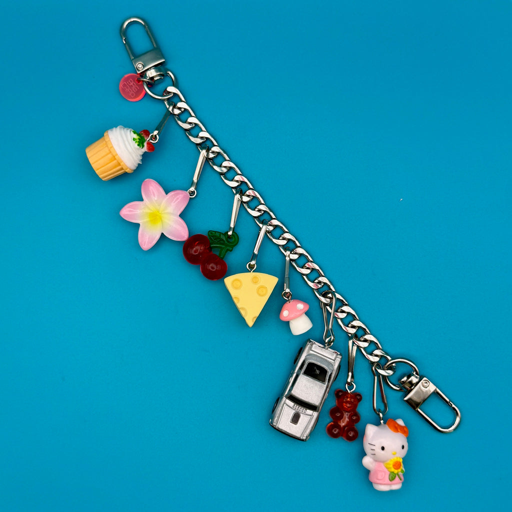 Pink Hello Kitty Silver Charm Chain