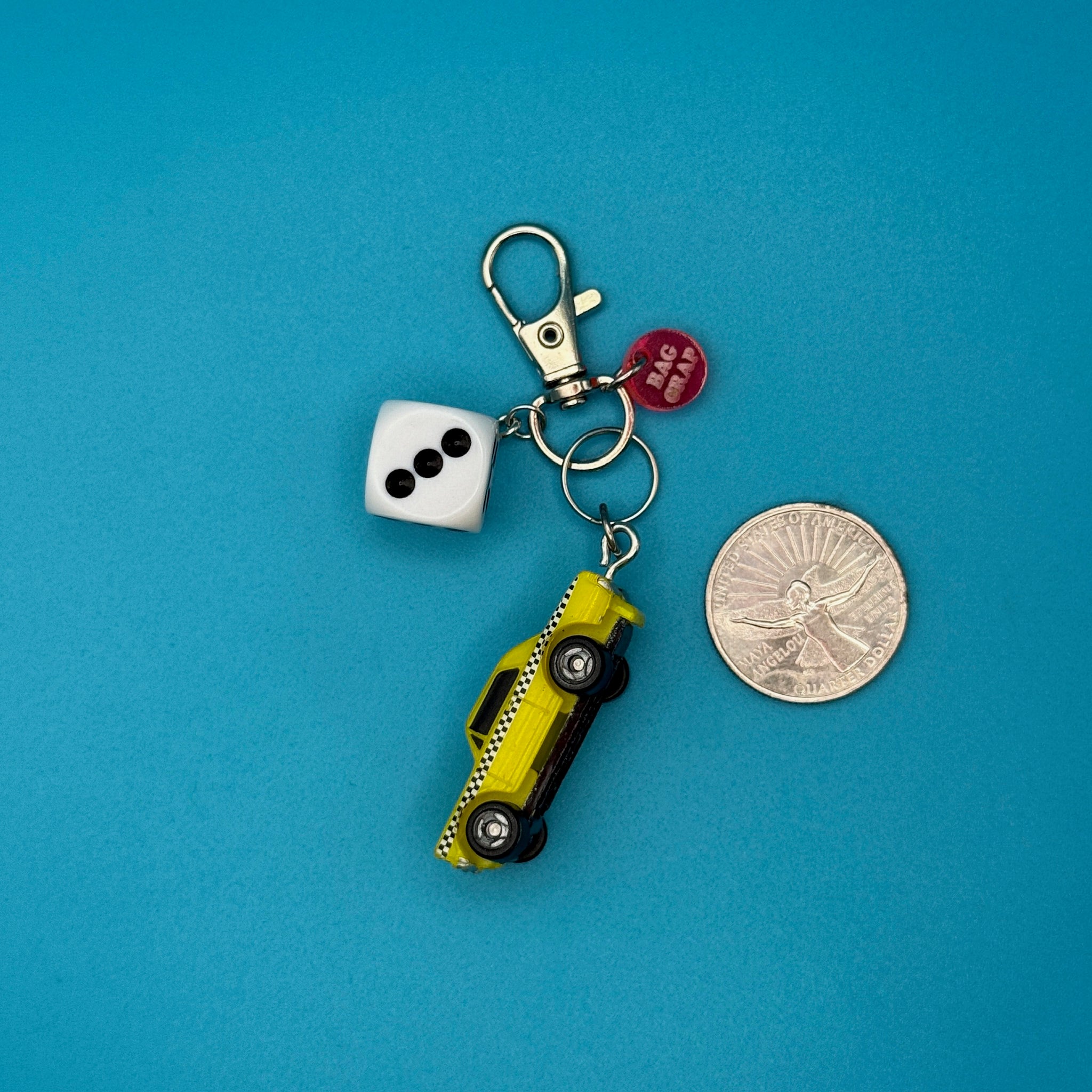 Mini Taxi NYC - vintage bag charm chains silver nostalgia vintage y2k vintage keychain vintage charms for bag nostalgia vintage keychains y2k collectible - Bag Crap