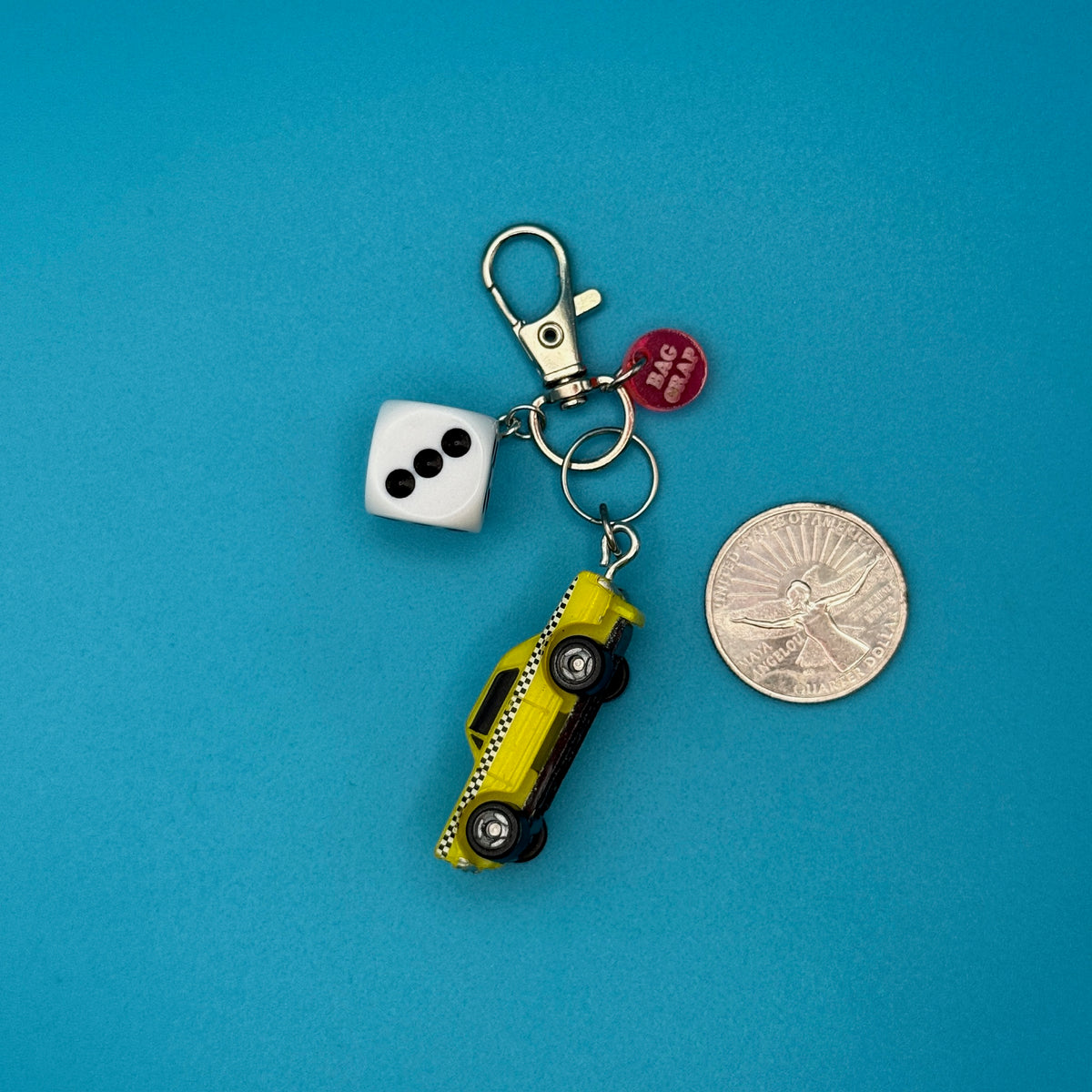 Mini Taxi NYC - vintage bag charm chains silver nostalgia vintage y2k vintage keychain vintage charms for bag nostalgia vintage keychains y2k collectible - Bag Crap