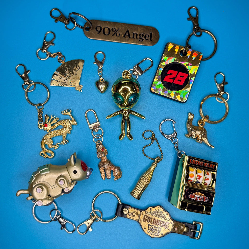 1970s-Y2K Vintage Keychains & Vintage Bag Charms: Gold Collection