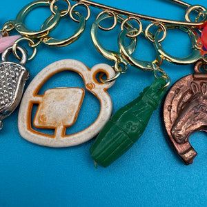 18k Gold Plated Trinket Safety Pin -  vintage keychain vintage charms for bag nostalgia vintage keychains y2k collectible - Bag Crap