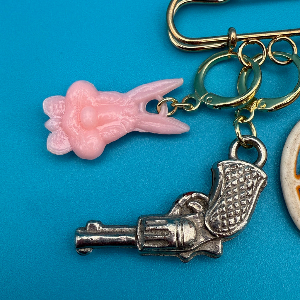 Vintage 18k Gold Plated Trinket Safety Pin