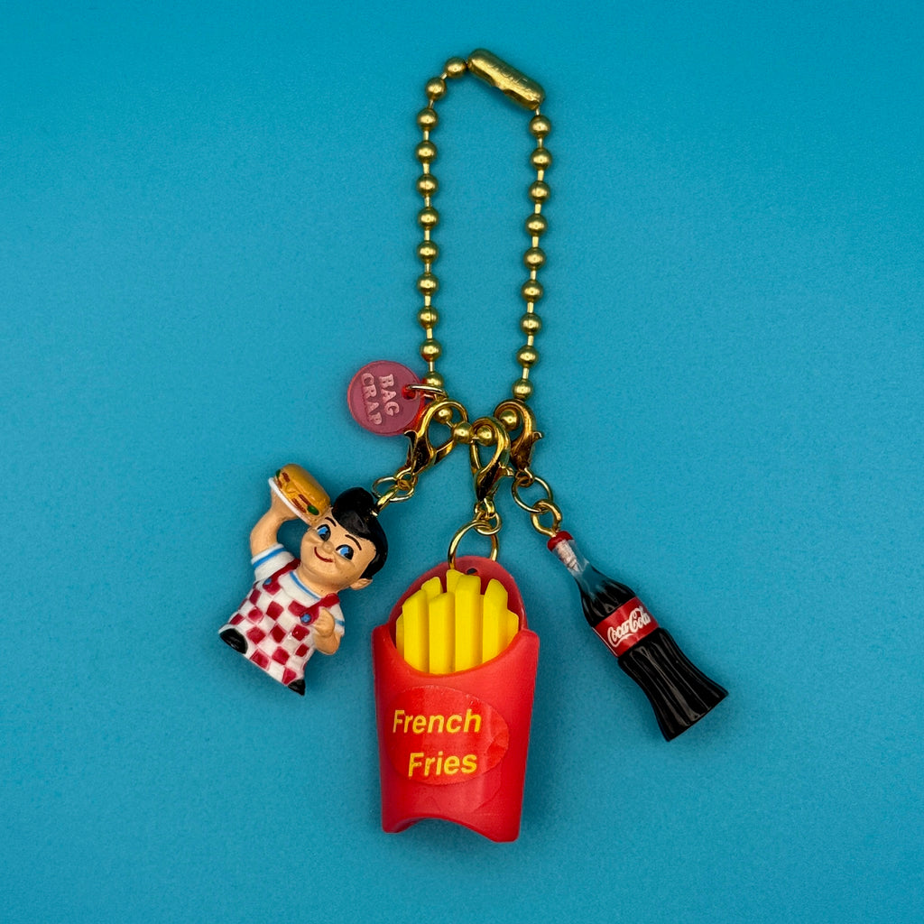 Vintage Big Boy & Coke Brass Charm Chain