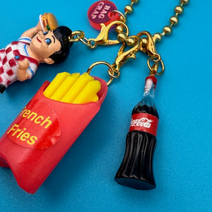 Big Boy & Coke Brass  Chain - vintage bag charm chains silver nostalgia vintage y2k vintage keychain vintage charms for bag nostalgia vintage keychains y2k collectible - Bag Crap