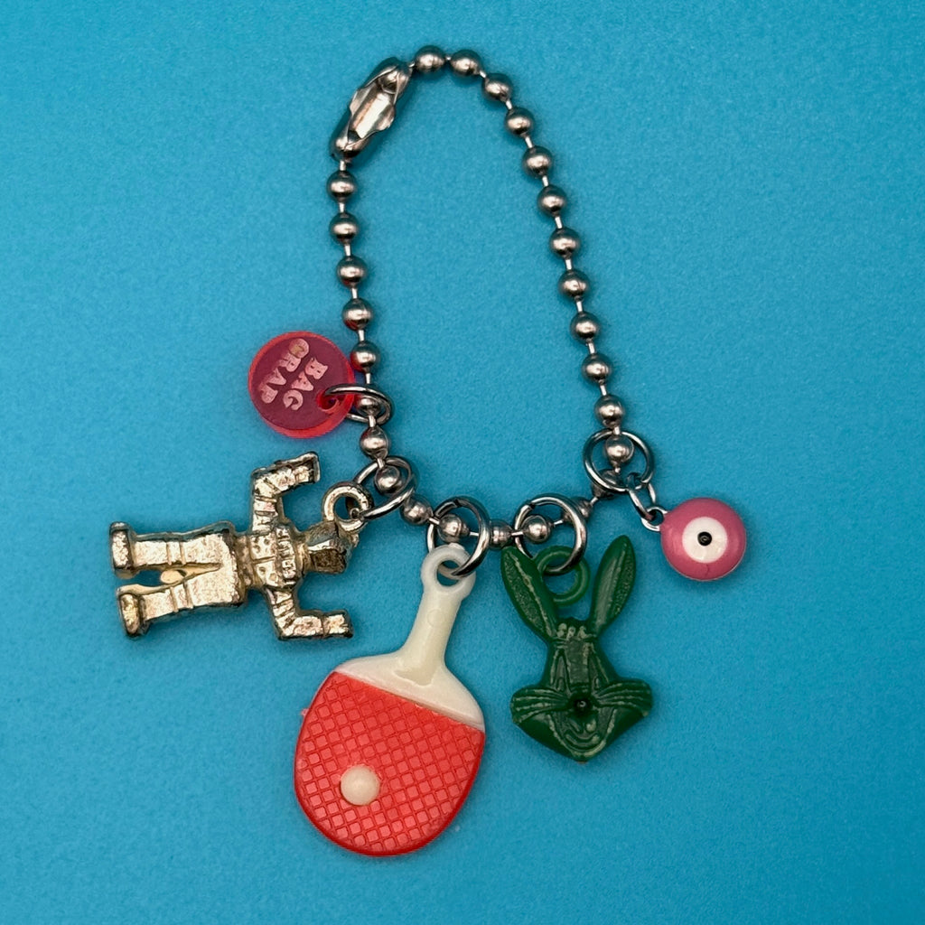 Vintage 1950s Pickleball Evil Eye Charm Chain