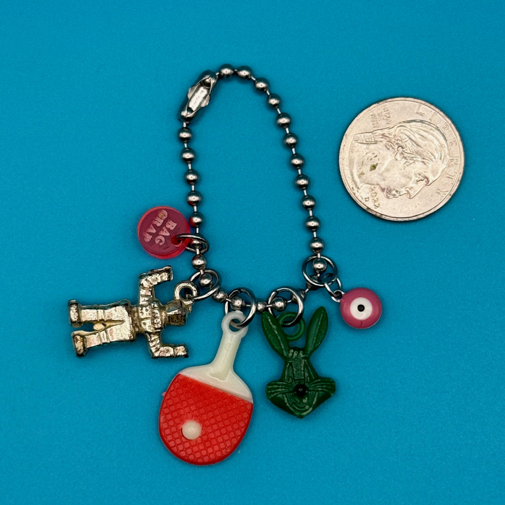 Vintage 1950s Pickleball Evil Eye Charm Chain