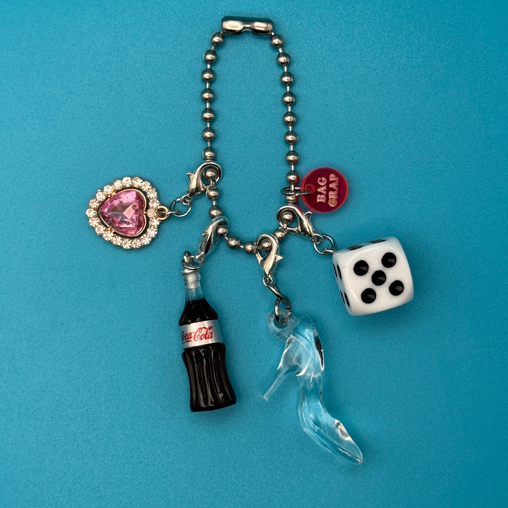 Mini Glass Slipper & Diet Coke Ball Chain Charm
