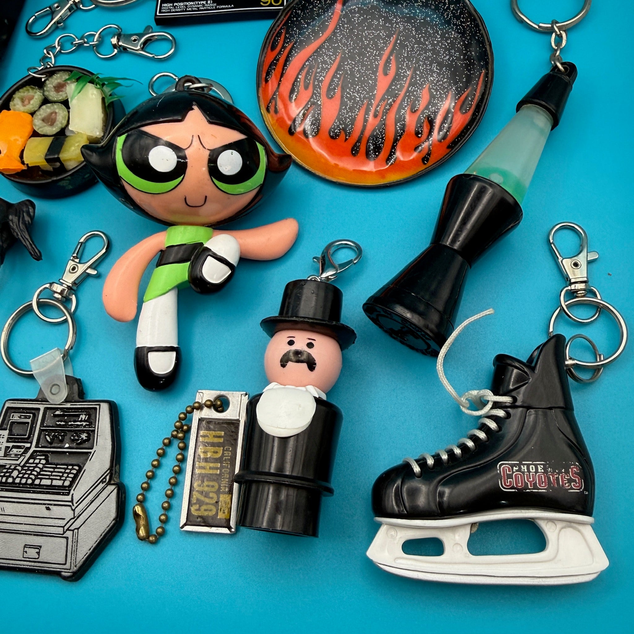 1960s-  s &   s: Black Collection -  vintage keychain vintage charms for bag nostalgia vintage keychains y2k collectible - Bag Crap