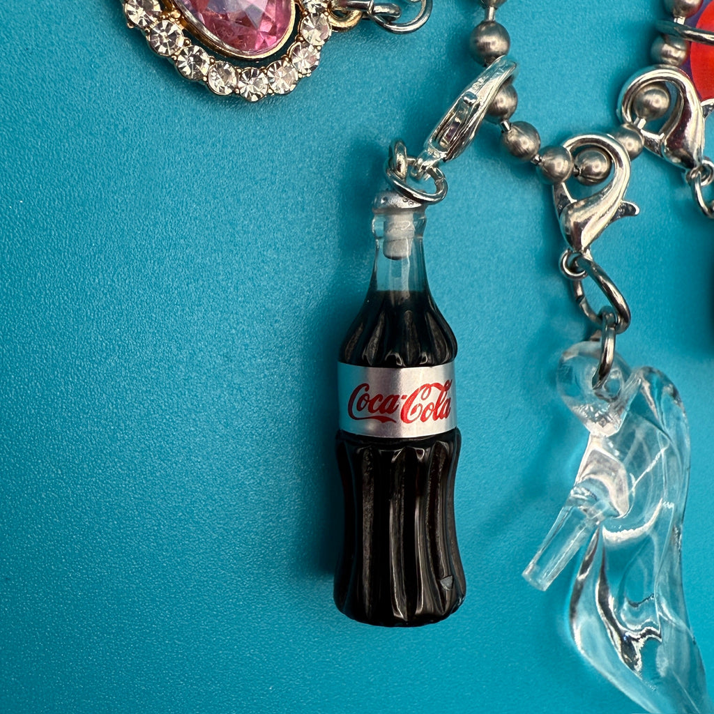 Mini Glass Slipper & Diet Coke Ball Chain Charm