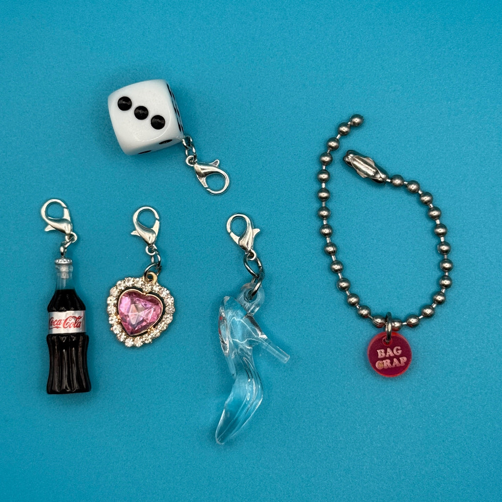 Mini Glass Slipper & Diet Coke Ball Chain Charm