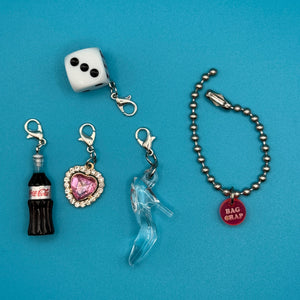Mini Glass Slipper & Diet Coke Ball Chain - vintage bag charm chains silver nostalgia vintage y2k vintage keychain vintage charms for bag nostalgia vintage keychains y2k collectible - Bag Crap
