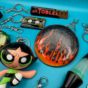 1960s-  s &   s: Black Collection -  vintage keychain vintage charms for bag nostalgia vintage keychains y2k collectible - Bag Crap