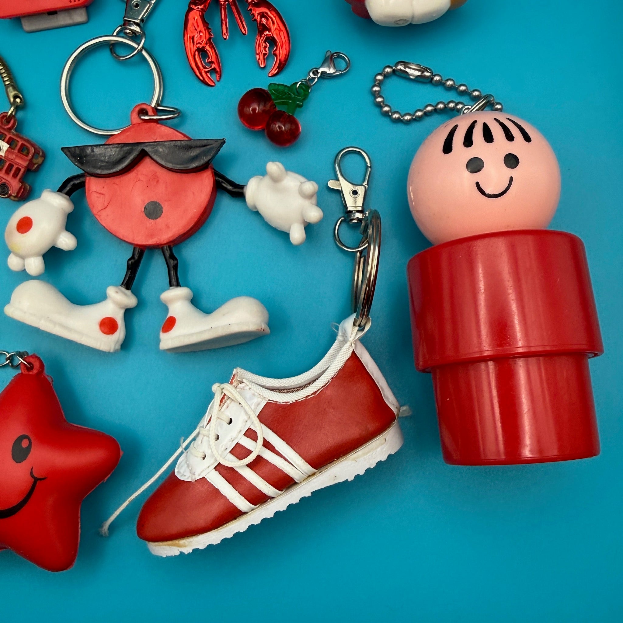 1980s-  s &   s: Red Collection - hello kitty sanrio japan kawaii rare vintage keychain vintage charms for bag nostalgia vintage keychains y2k collectible - Bag Crap