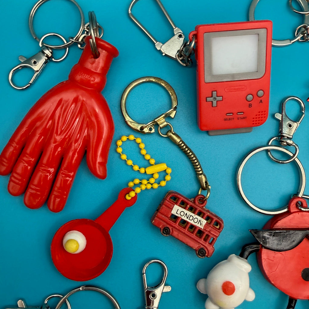 1980s-Y2K Vintage Keychains & Vintage Bag Charms: Red Collection
