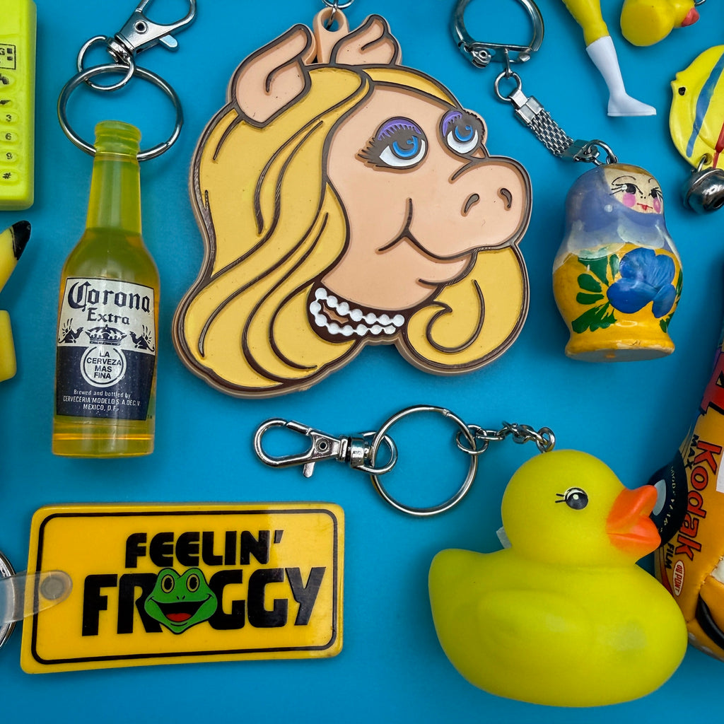1970s-Y2K Vintage Keychains & Vintage Bag Charms: Yellow Collection