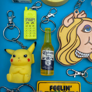 1970s-  s &   s: Yellow Collection - hello kitty sanrio japan kawaii rare vintage keychain vintage charms for bag nostalgia vintage keychains y2k collectible - Bag Crap