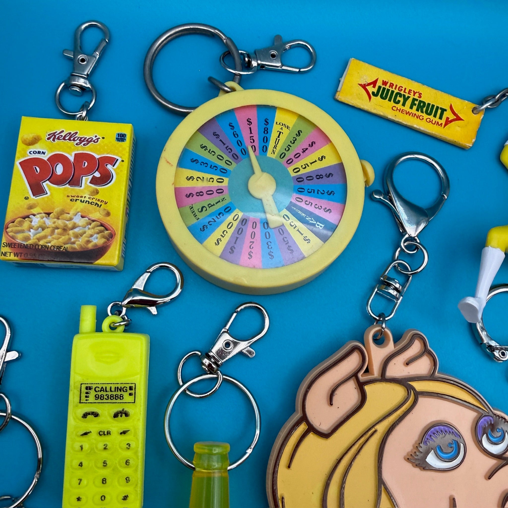 1970s-  s &   s: Yellow Collection - hello kitty sanrio japan kawaii rare vintage keychain vintage charms for bag nostalgia vintage keychains y2k collectible - Bag Crap